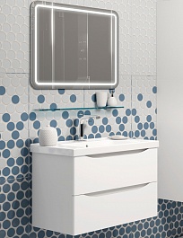 Opadiris Мебель для ванной Элеганс 80 с зеркалом подвесная белая матовая – фотография-1